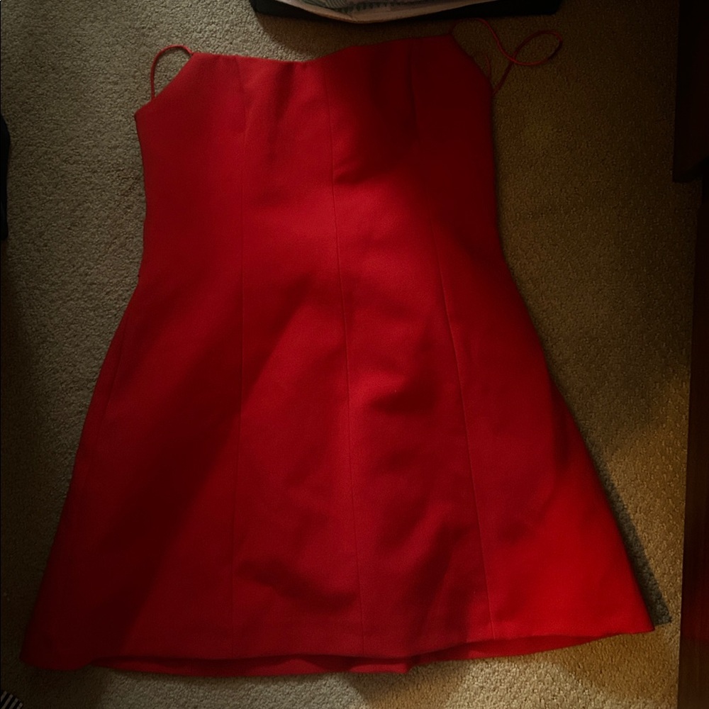 Zara Red Strapless Dress sz M NWT